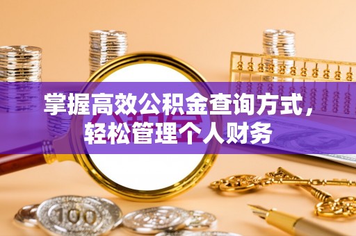 鹿寨掌握高效公积金查询方式，轻松管理个人财务