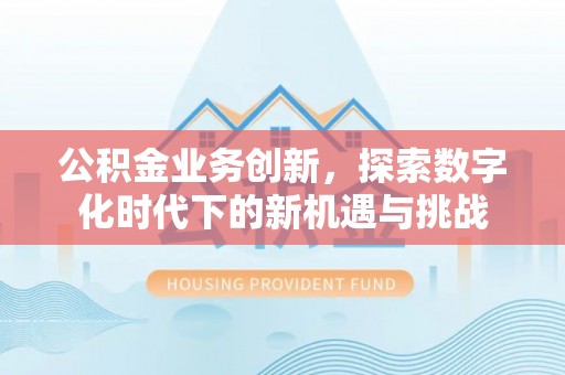鹿寨公积金业务创新，探索数字化时代下的新机遇与挑战