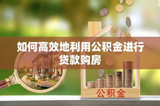 鹿寨如何高效地利用公积金进行贷款购房